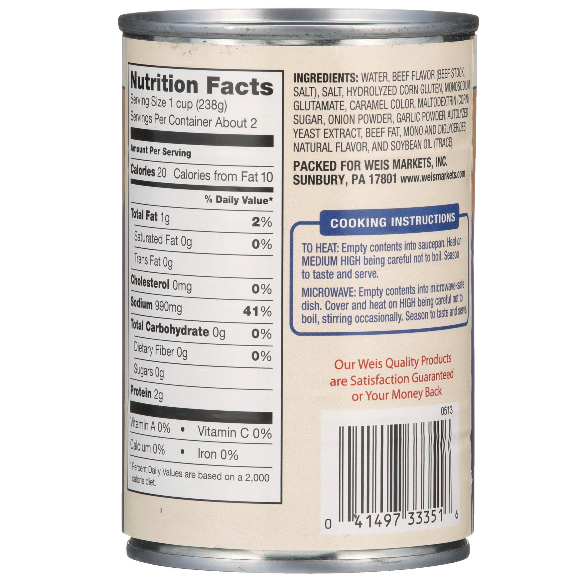 slide 4 of 6, Weis Quality Beef Broth, 14.5 oz