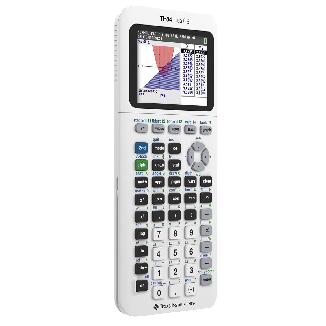 slide 3 of 3, Texas Instruments Ti-84 Plus Ce Handheld Graphing Calculator, White, 1 ct
