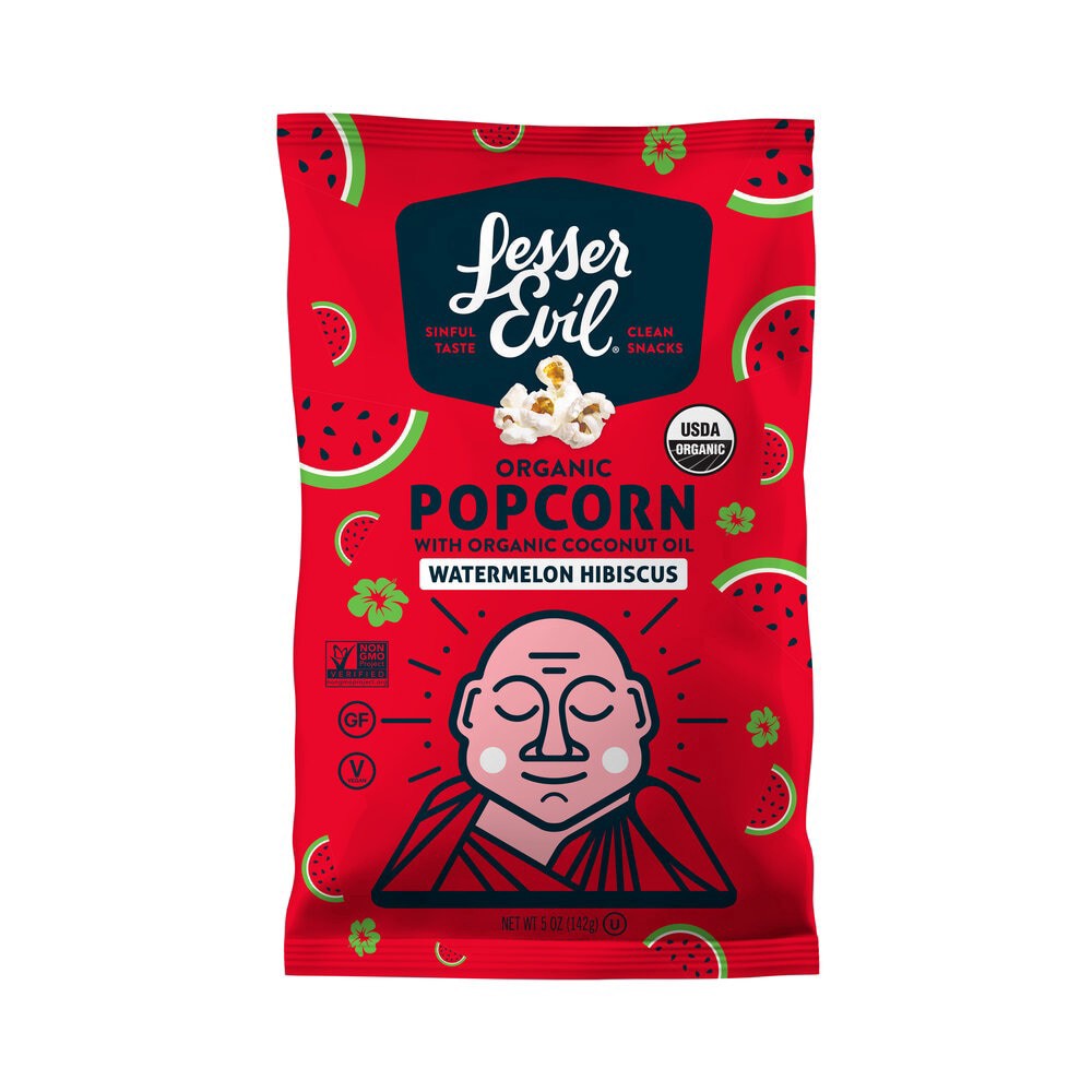slide 2 of 3, LesserEvil Lesser Evil Org Popcorn Watermelon Hibiscus, 5 oz