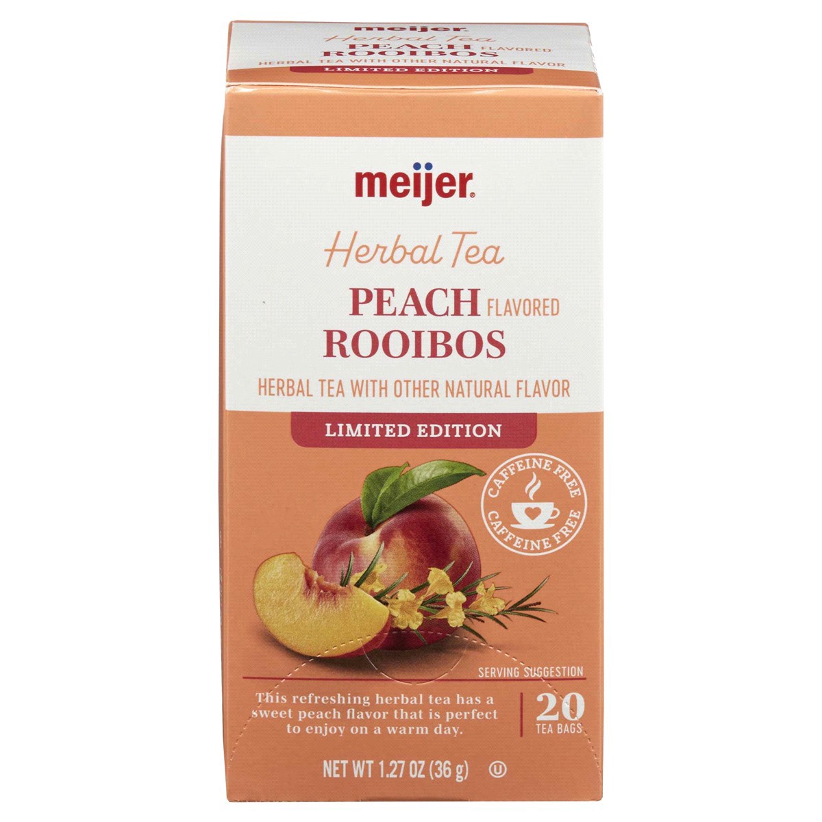 slide 1 of 29, Meijer Peach Rooibos Tea - 20 ct, 20 ct