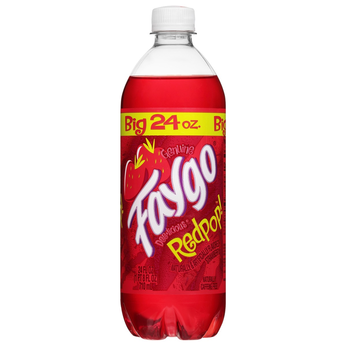 slide 1 of 3, Faygo Deelicious Redpop! Soda 24 fl oz, 24 oz