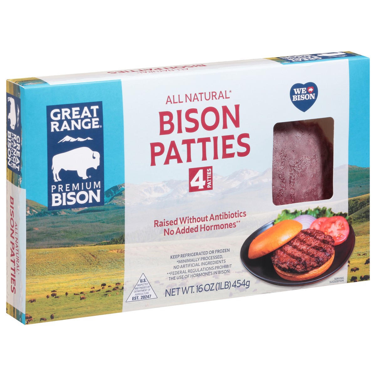 slide 3 of 13, Great Range Bison Patties 4 ea, 4 ct