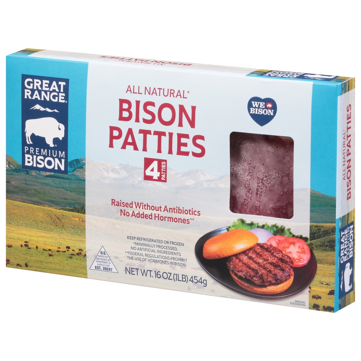 slide 6 of 13, Great Range Bison Patties 4 ea, 4 ct