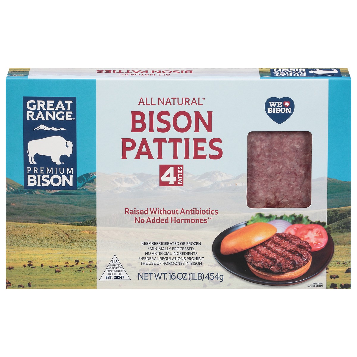 slide 1 of 13, Great Range Bison Patties 4 ea, 4 ct