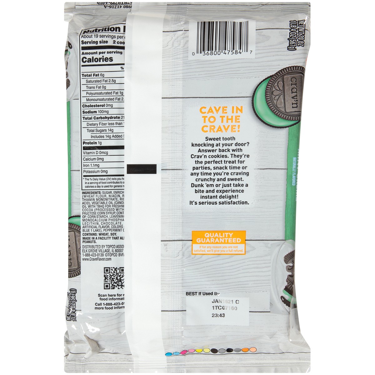 slide 11 of 14, Crav'n Flavor Double Stuffed Chocolate Mint Creme Sandwich Cookies Family Size 20 oz, 20 oz