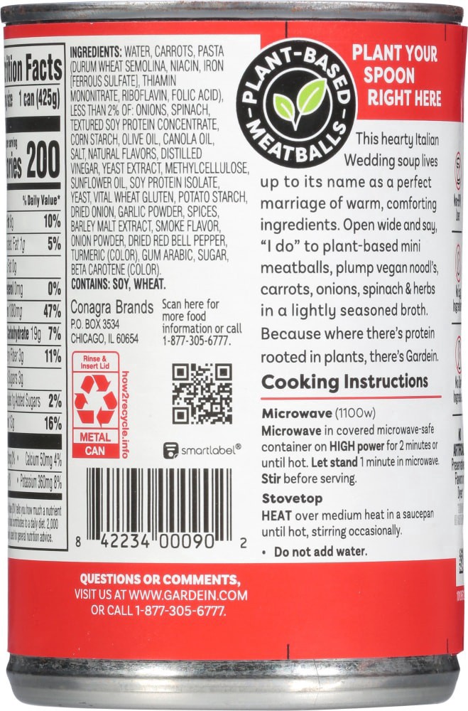 slide 3 of 5, Gardein Vegan Plant-Based Meatball Italian Wedding Soup - 15 oz, 15 oz