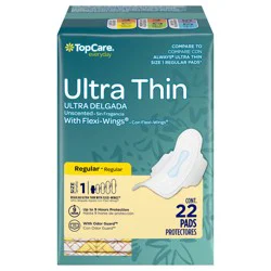 TopCare Everyday Ultra Thin with Flexi-Wings Regular Unscented Size 1 Pads, 22 ct