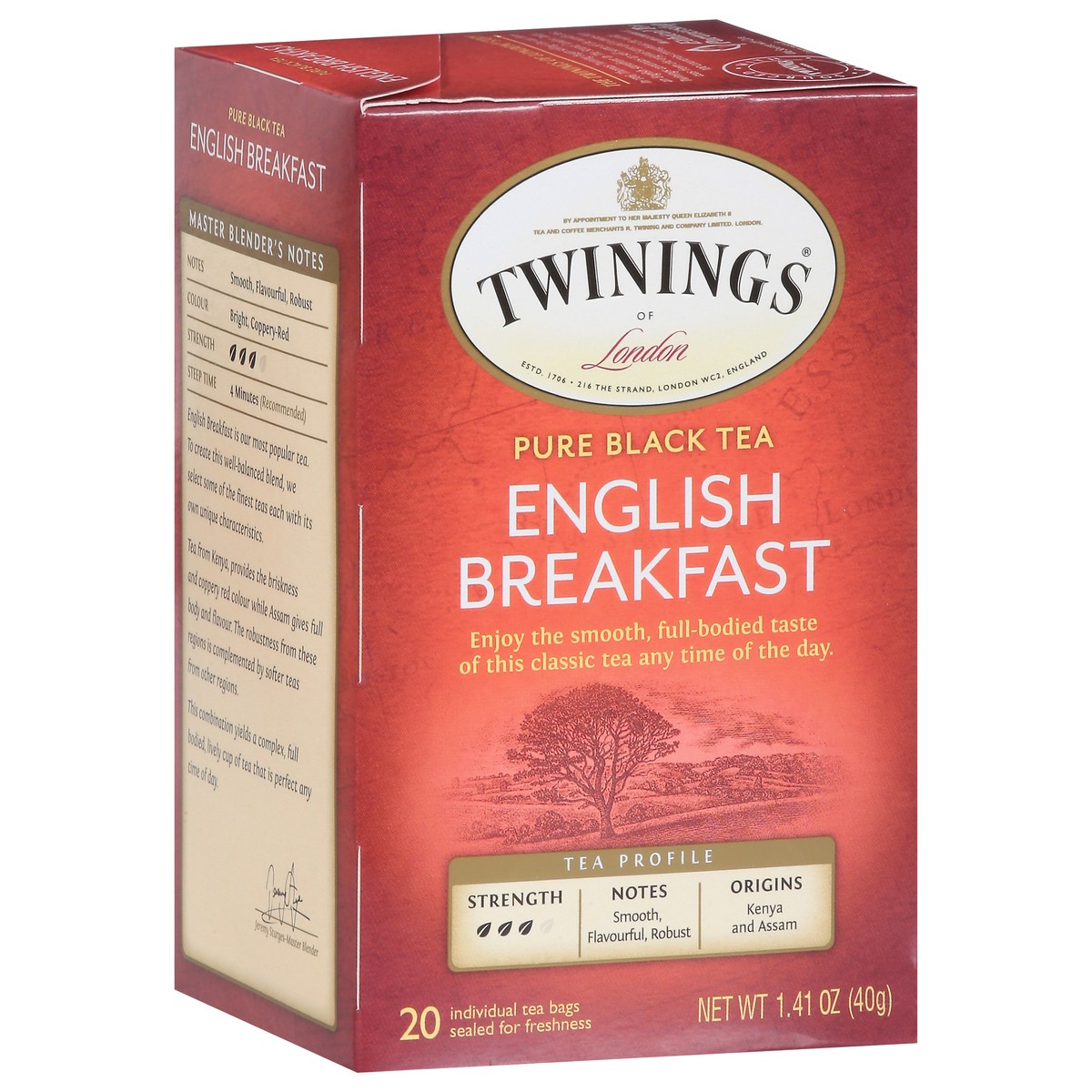 slide 6 of 10, Twinings Pure English Breakfast Black Tea 20 Tea Bags, 20 ct