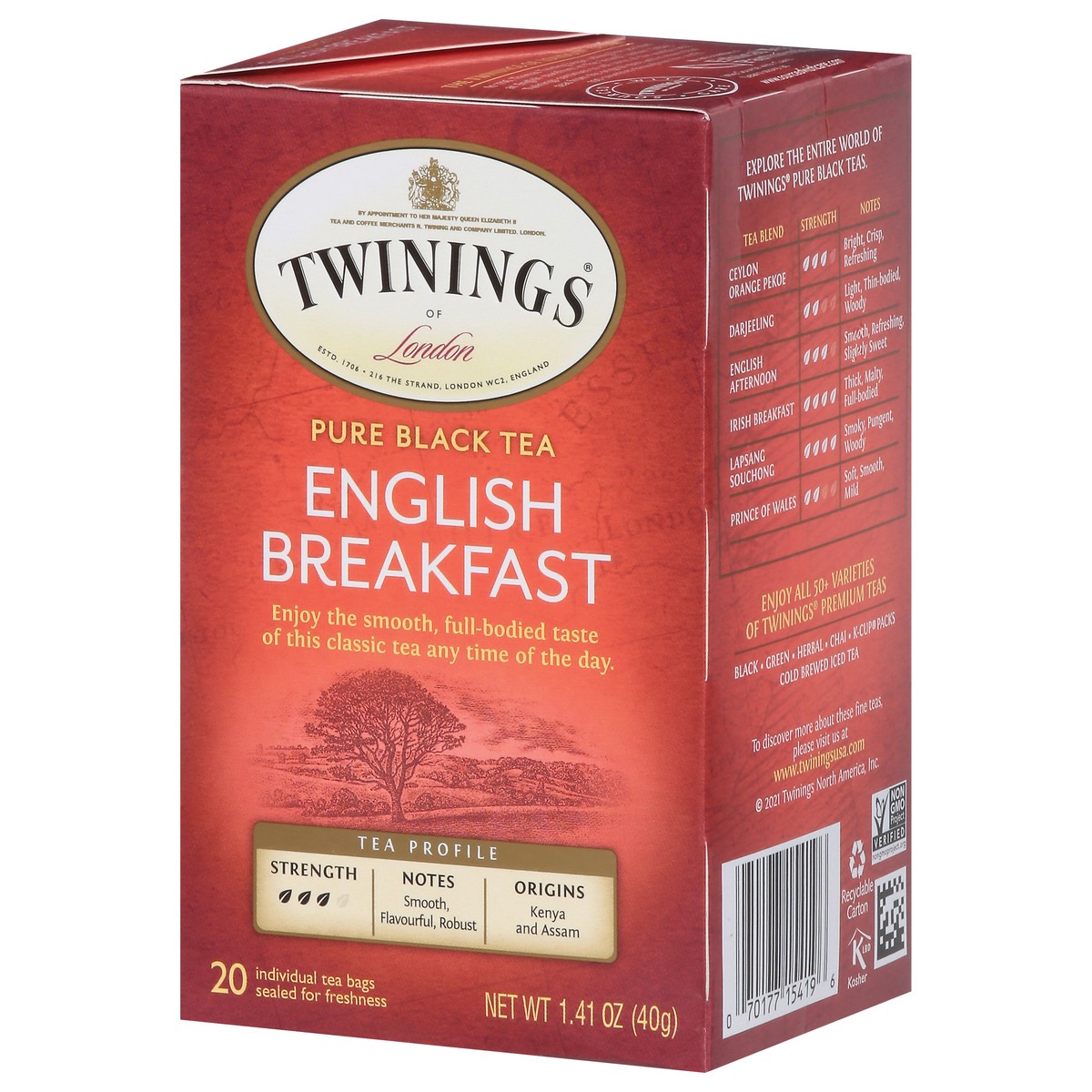 slide 9 of 10, Twinings Pure English Breakfast Black Tea 20 Tea Bags, 20 ct