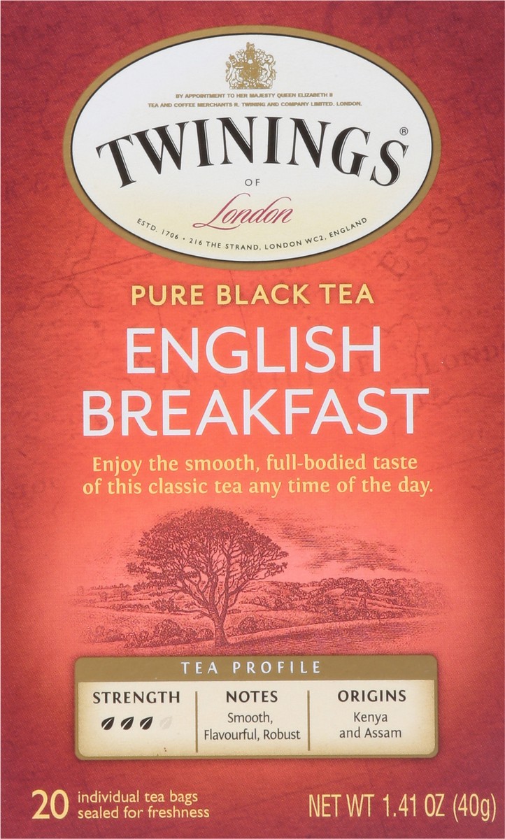 slide 7 of 10, Twinings Pure English Breakfast Black Tea 20 Tea Bags, 20 ct