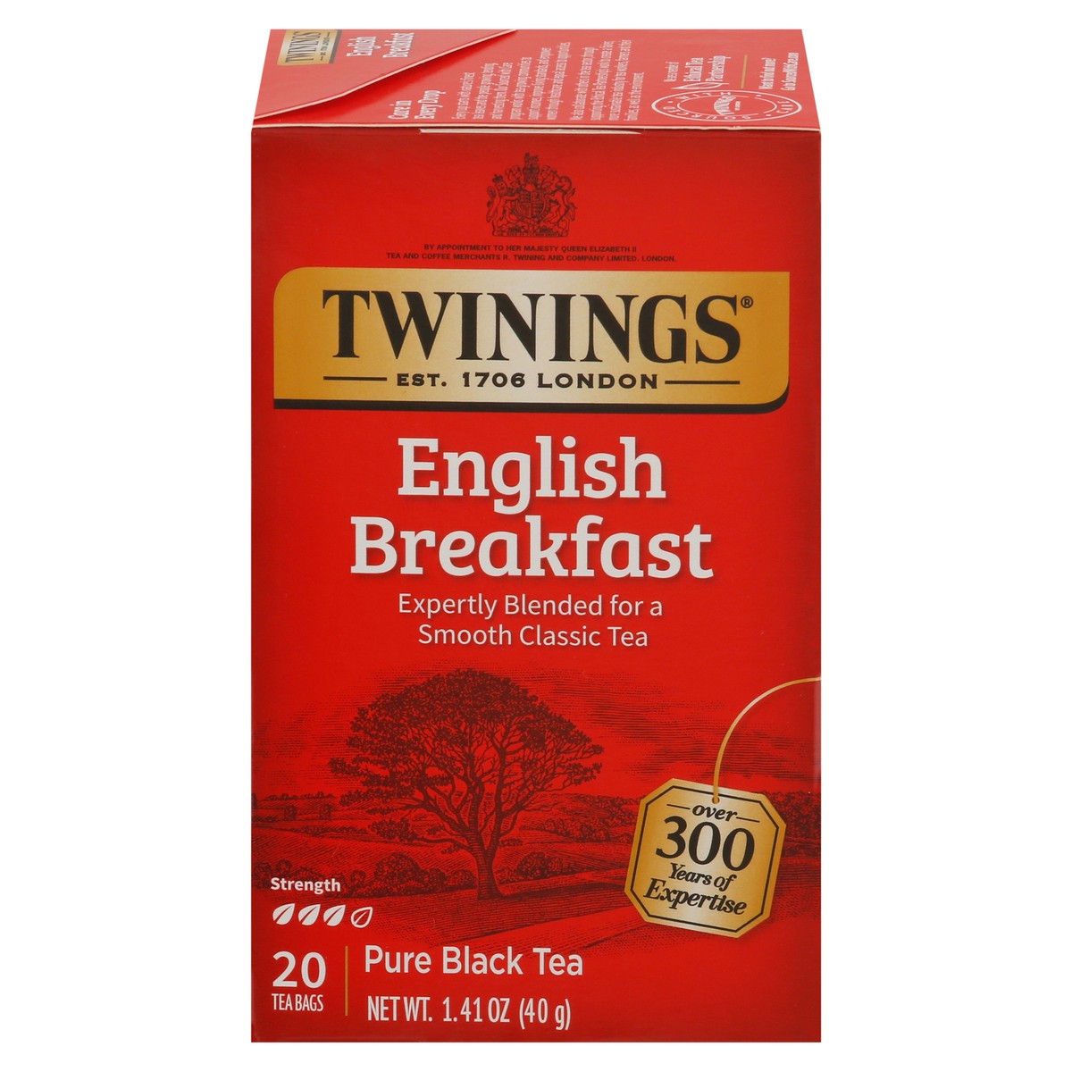 slide 1 of 10, Twinings Pure English Breakfast Black Tea 20 Tea Bags, 20 ct