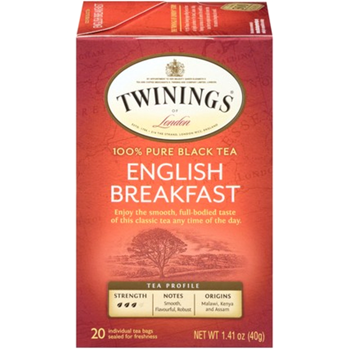 slide 1 of 7, Twinings Black Tea 100% Pure English Breakfast Bags, 20 ct 1.41 oz