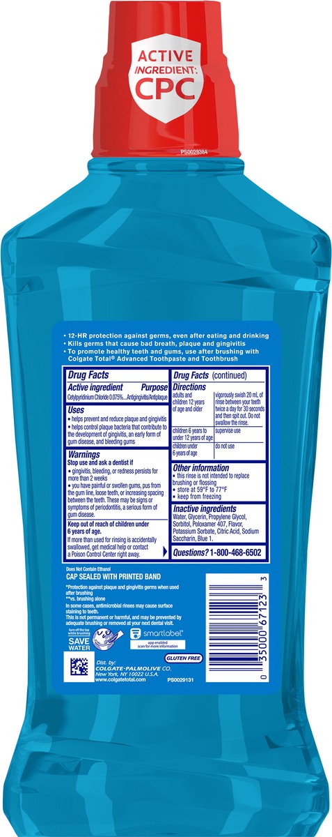 slide 5 of 7, Colgate Total Advanced Pro-Shield Mouthwash, Peppermint -1L, 33.8 fl oz