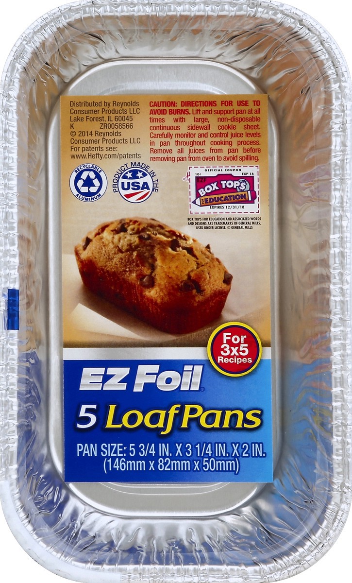 slide 2 of 4, EZ Foil Loaf Pans 5 ea, 5 ct