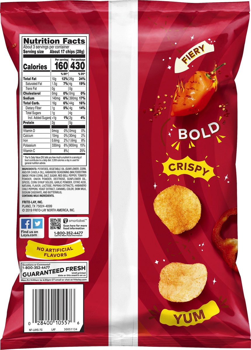 slide 4 of 6, Lay's Fiery Habanero Flavored Potato Chips 2.75 oz, 2.75 oz