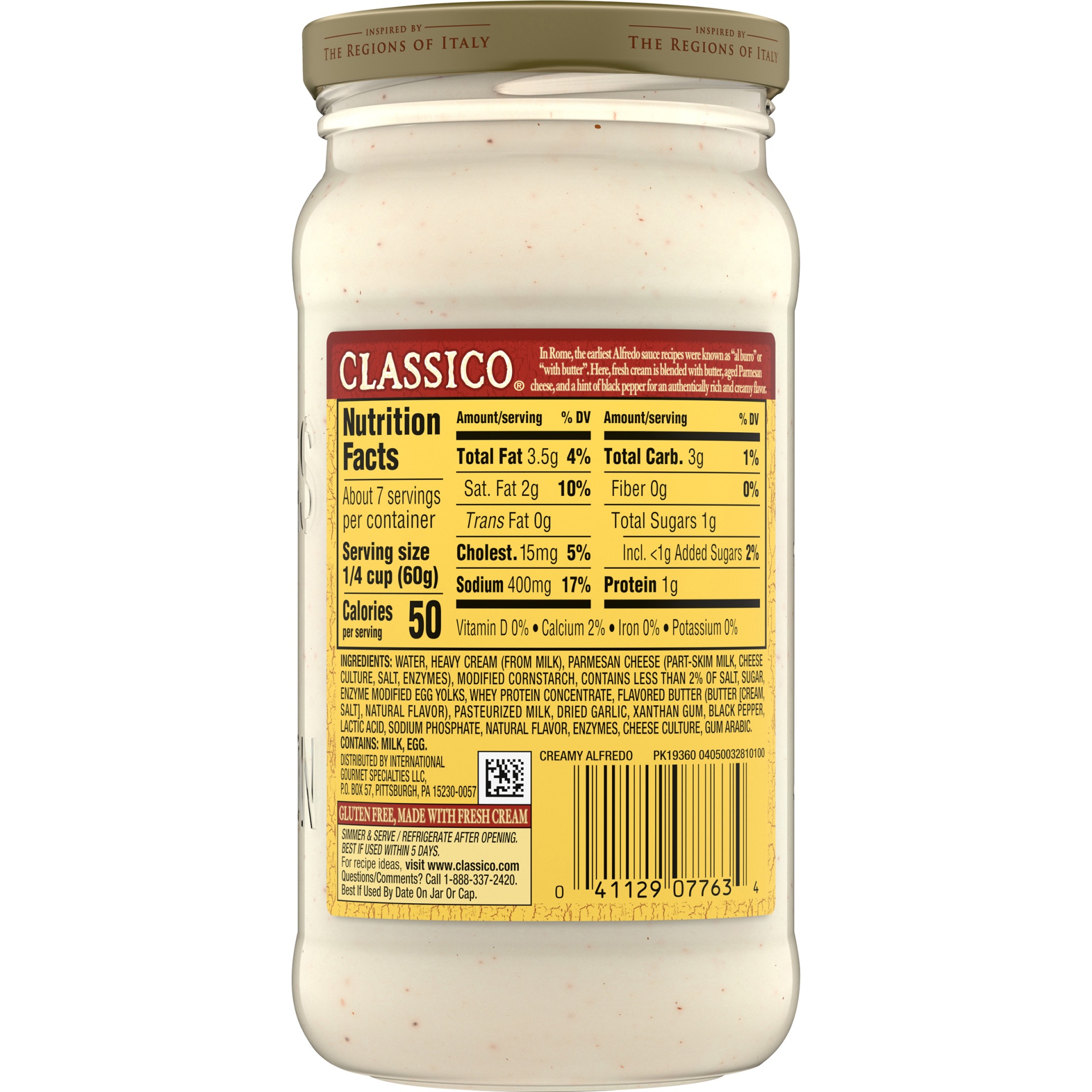 slide 7 of 9, Classico Creamy Alfredo Pasta Sauce Jar, 15 oz