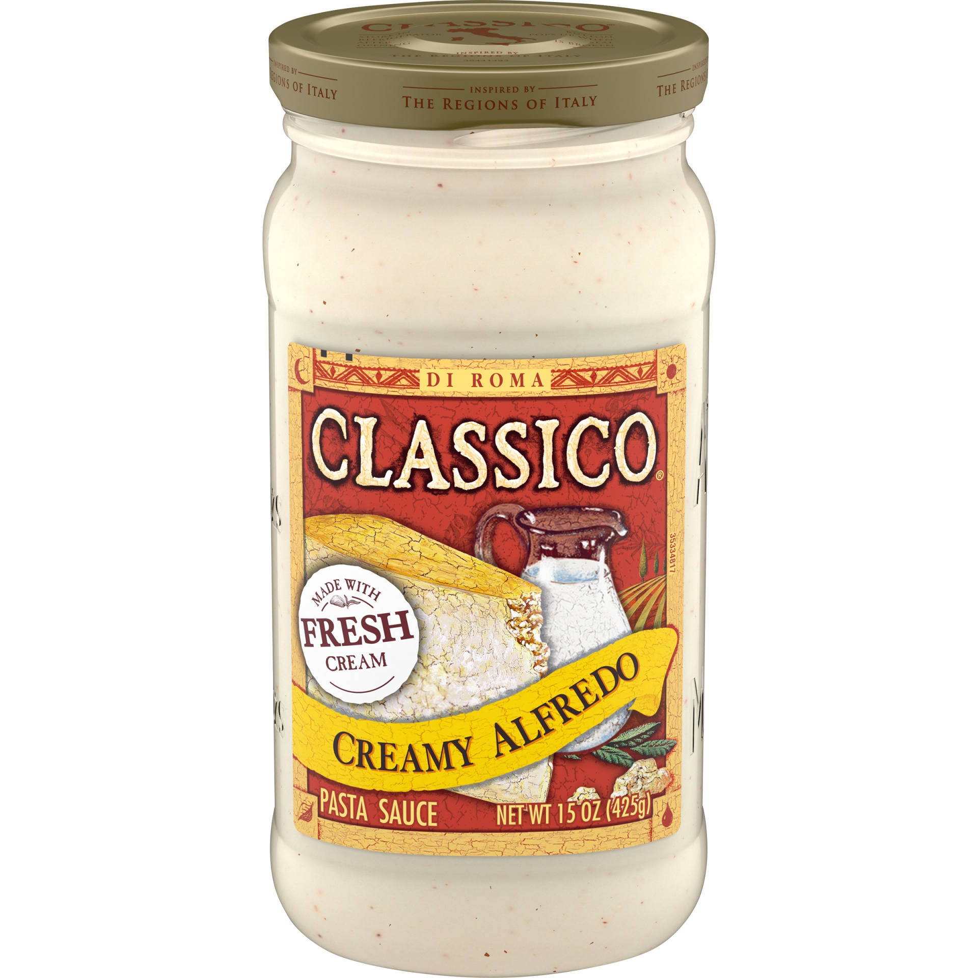 slide 1 of 9, Classico Creamy Alfredo Pasta Sauce Jar, 15 oz