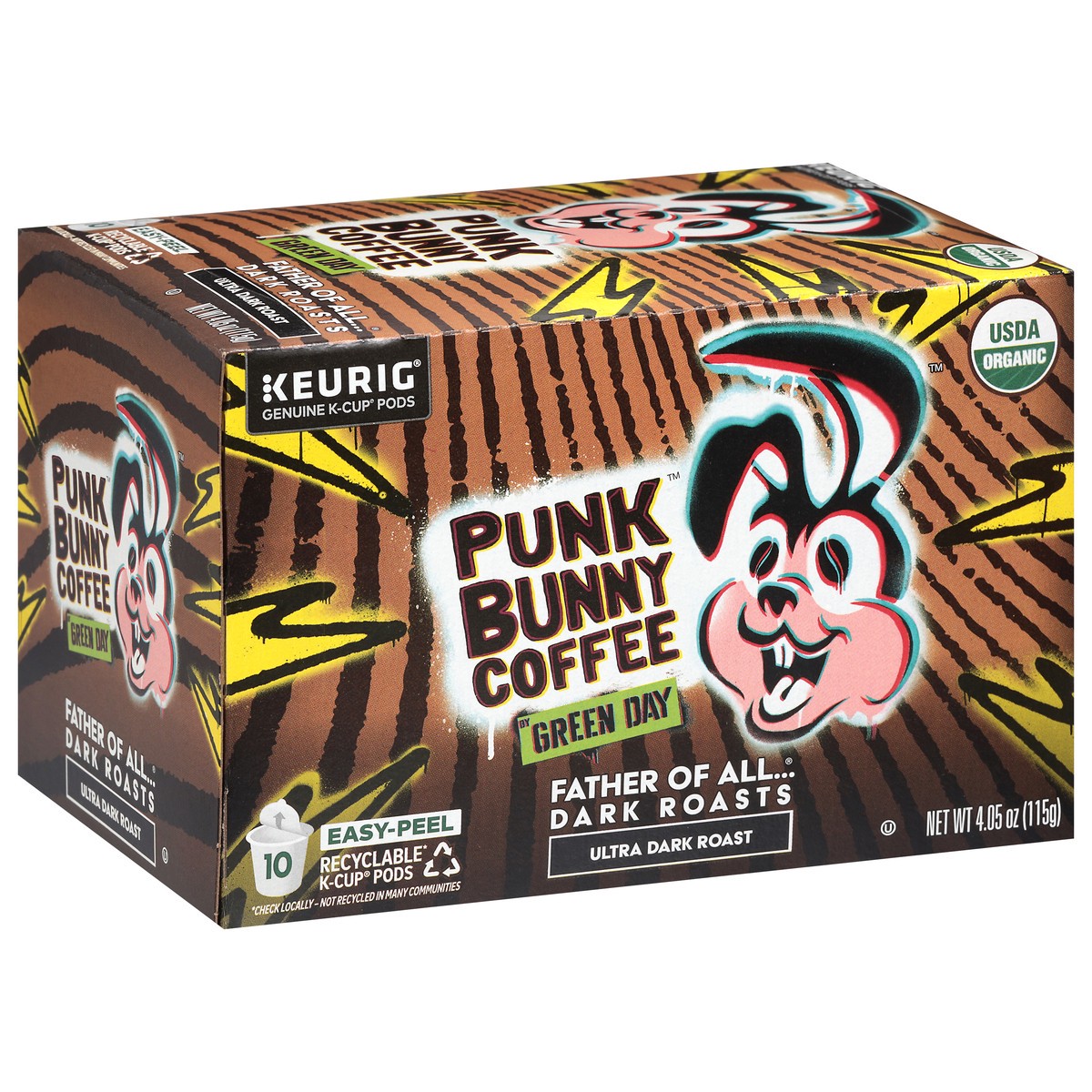 slide 10 of 15, Punk Bunny Coffee Ultra Dark Roast Coffee 10 K-Cup Pods, 10 ct