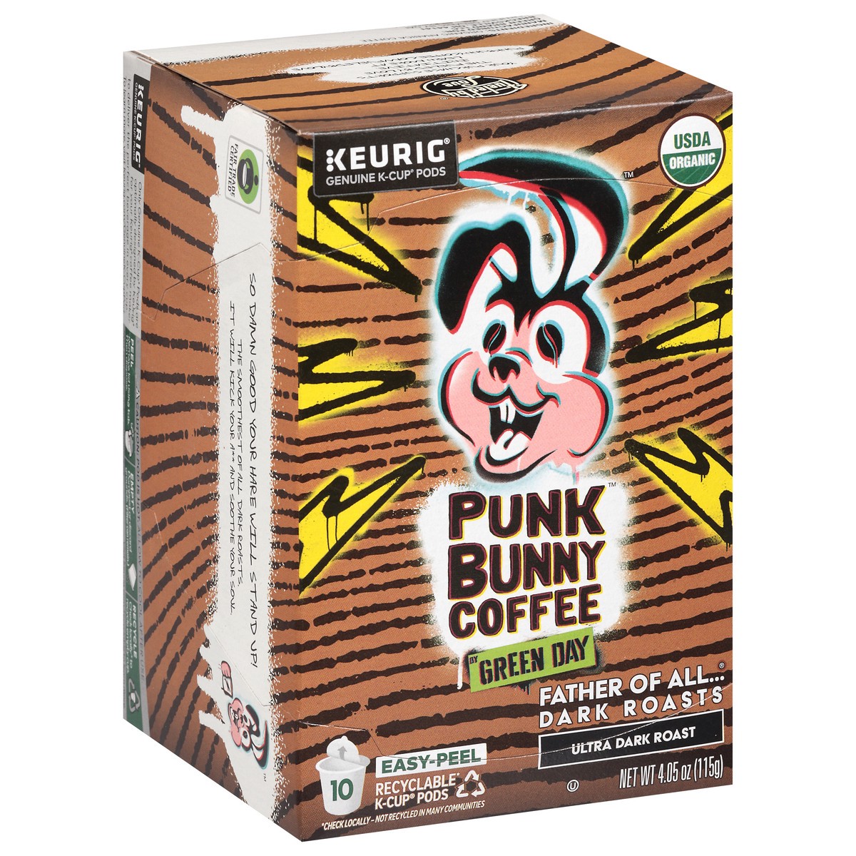 slide 6 of 15, Punk Bunny Coffee Ultra Dark Roast Coffee 10 K-Cup Pods, 10 ct