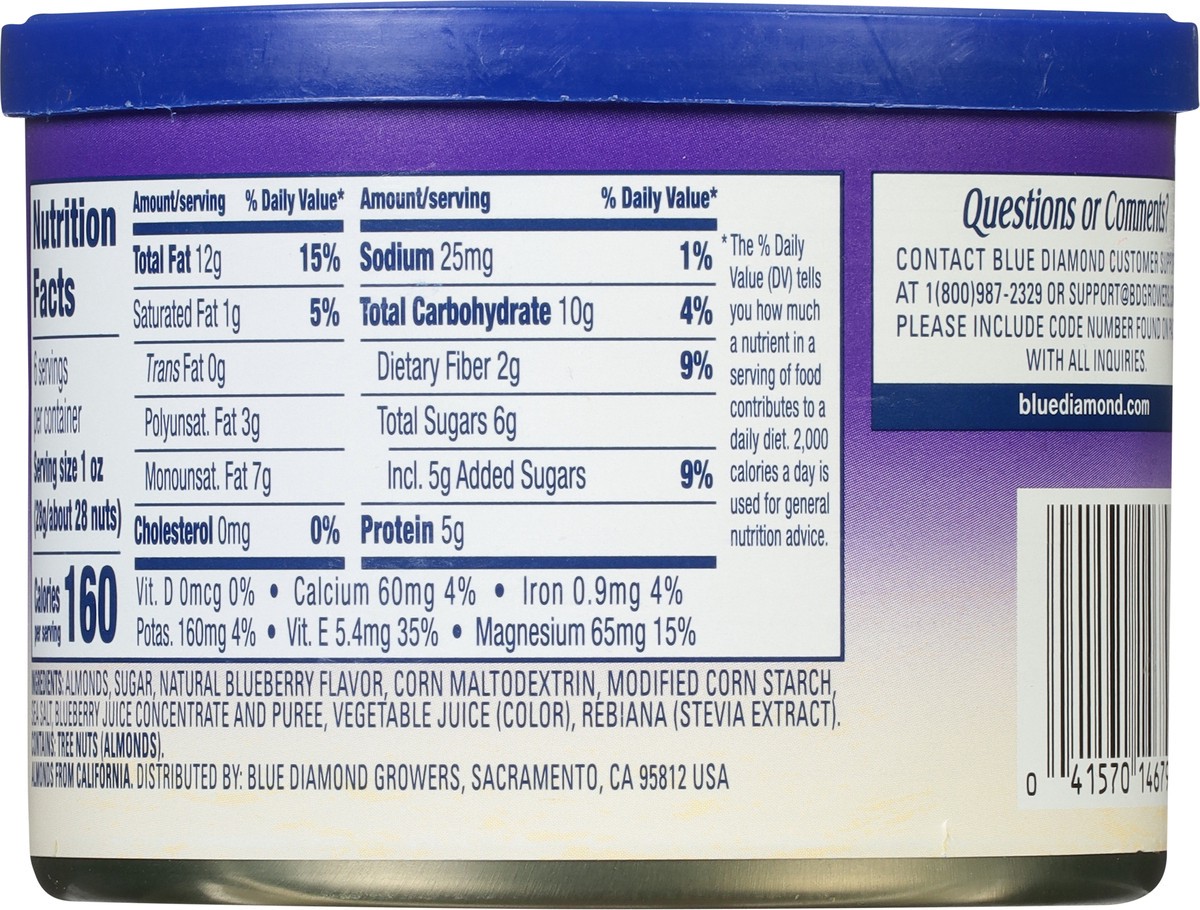 slide 5 of 9, Blue Diamond Almonds Blueberry, 6 oz