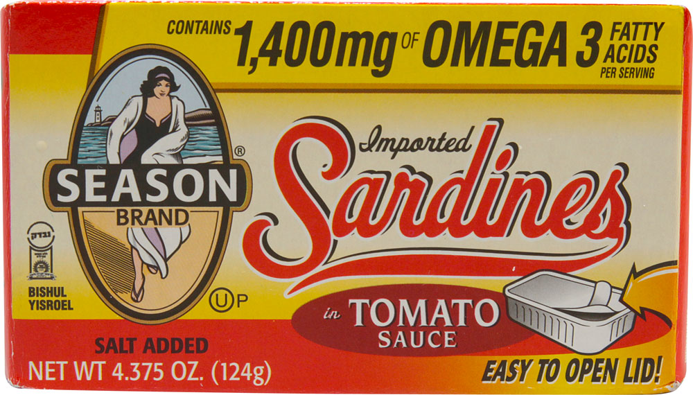 slide 1 of 1, Season Brand Sardines in Tomato Sauce, 4.37 oz