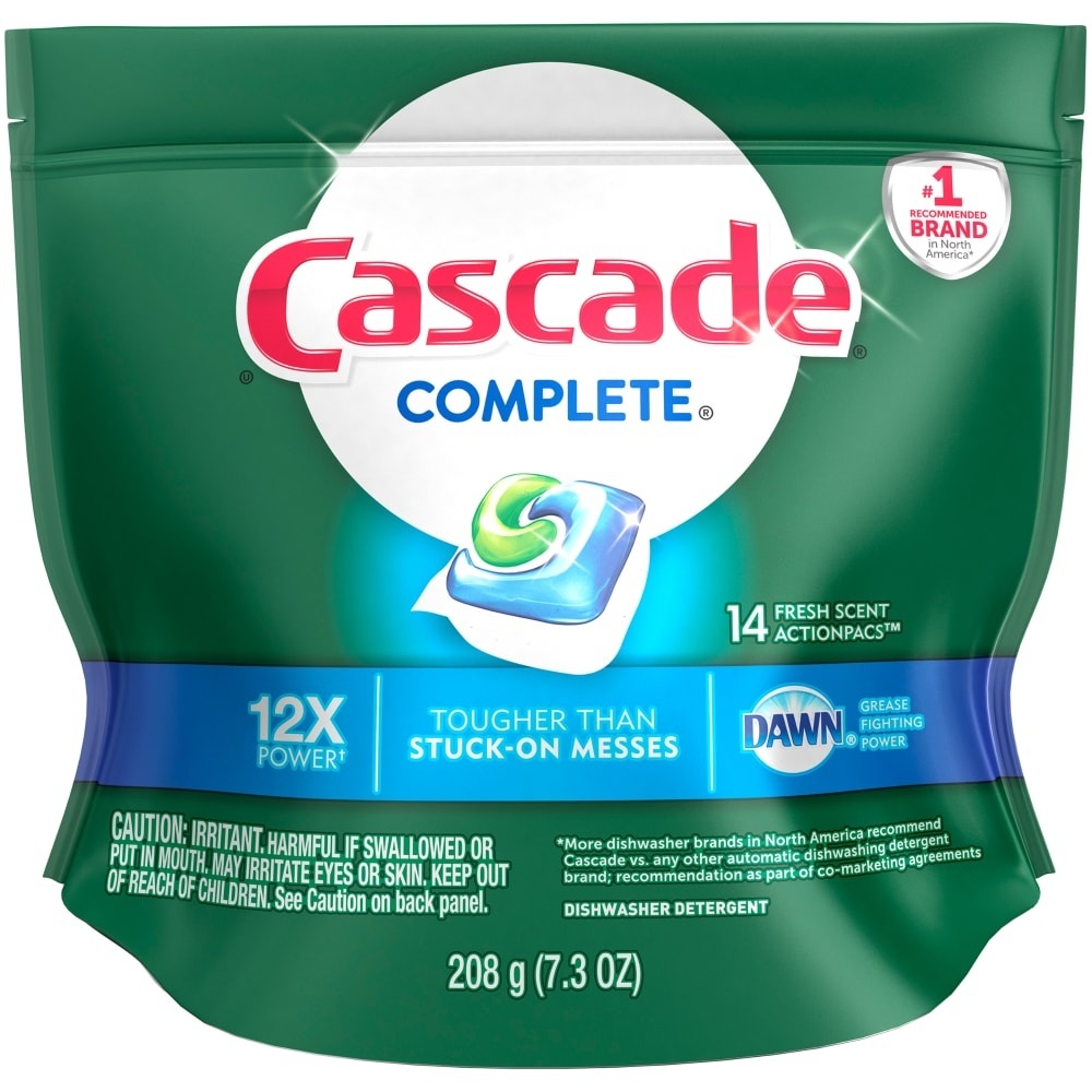 slide 1 of 2, Cascade Complete Dishwasher Detergent Actionpacs, 14 ct