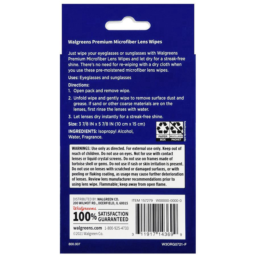 slide 4 of 5, Walgreens Pre-Moistened Lens Wipes, 40 ct