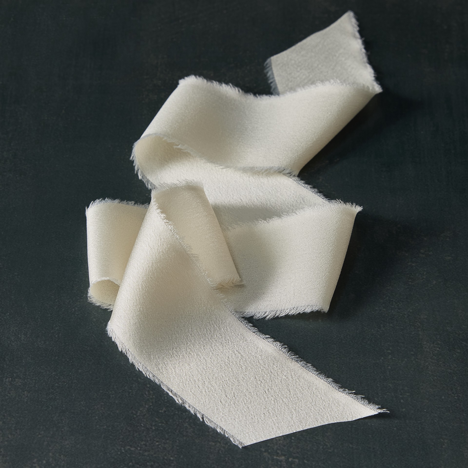 slide 2 of 2, 1.5" X 3yd. White Raw Satin Ribbon By Celebrate It Classic, 1.5 in x 3 yd