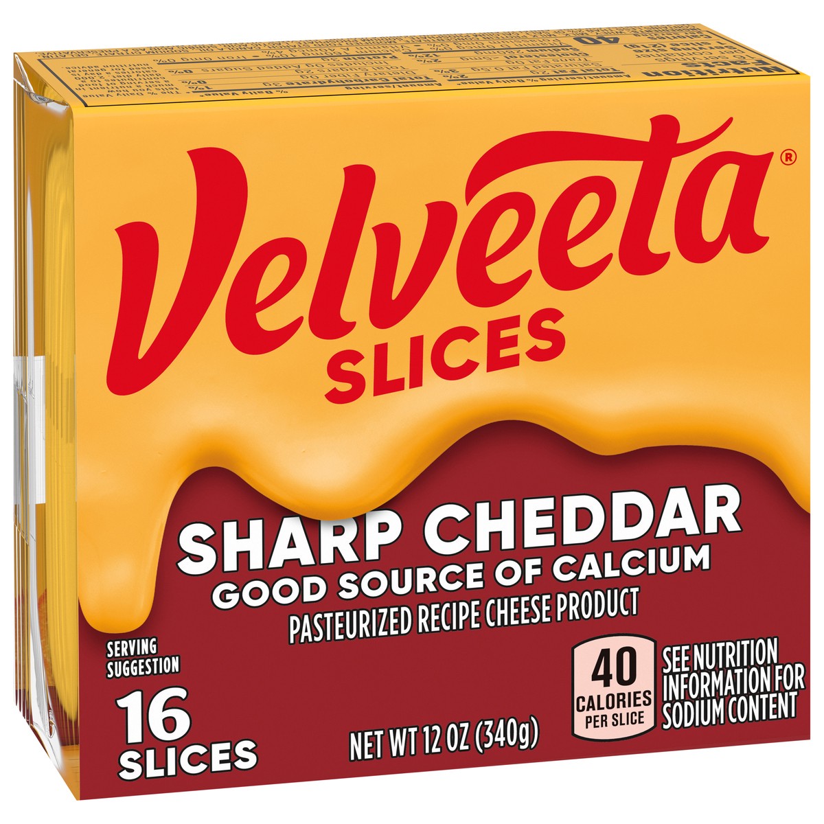 slide 2 of 9, Velveeta Slices Sharp Cheddar Cheese, 16 ct Pack, 16 ct