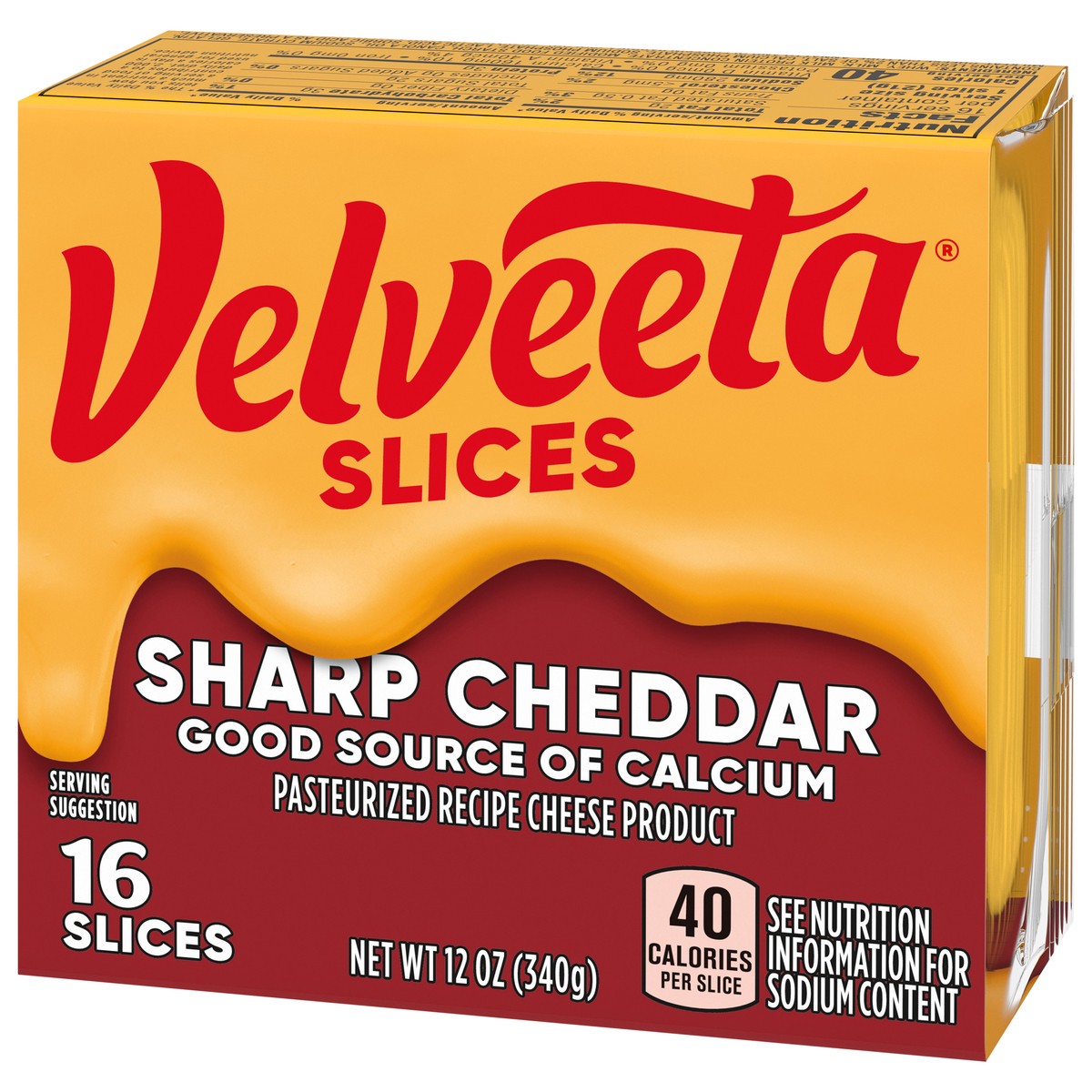 slide 5 of 9, Velveeta Slices Sharp Cheddar Cheese, 16 ct Pack, 16 ct