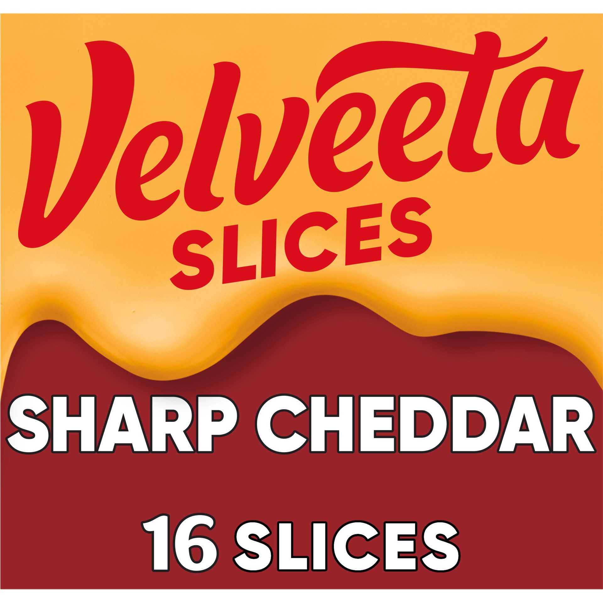 slide 1 of 9, Velveeta Slices Sharp Cheddar Cheese, 16 ct Pack, 16 ct