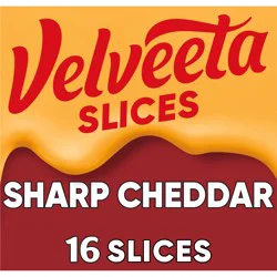 Velveeta Slices Sharp Cheddar Cheese, 16 ct Pack