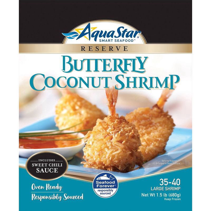 slide 1 of 2, Aqua Star Butterfly Coconut Shrimp, 1.5 lb