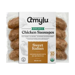 Amylu Foods Organic Sweet Italian Chicken Sausages 12 oz