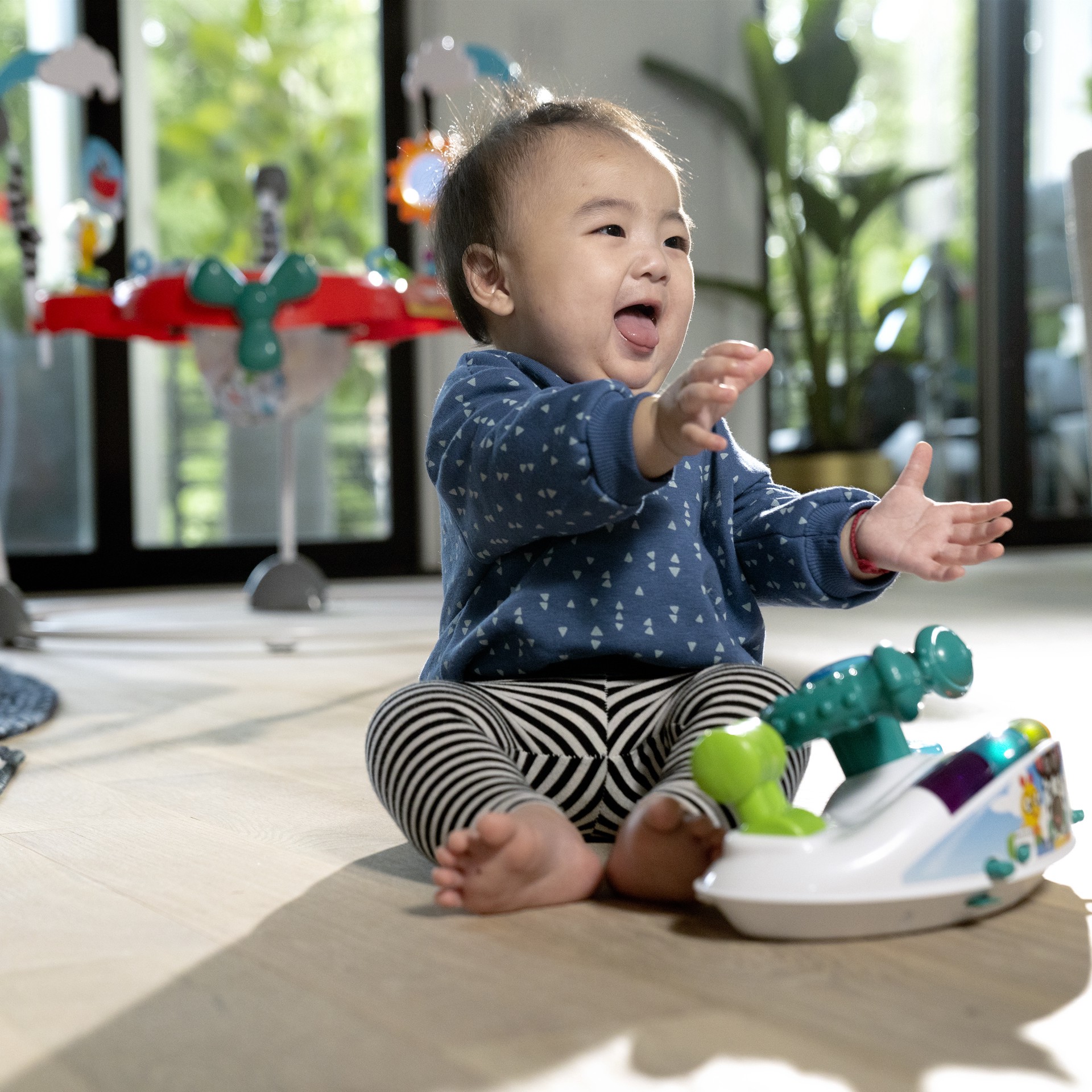 slide 2 of 9, Baby Einstein Ocean Explorers Airplane Adventure 2-in-1 Activity Jumper, Ages 6+ months, 1 ct