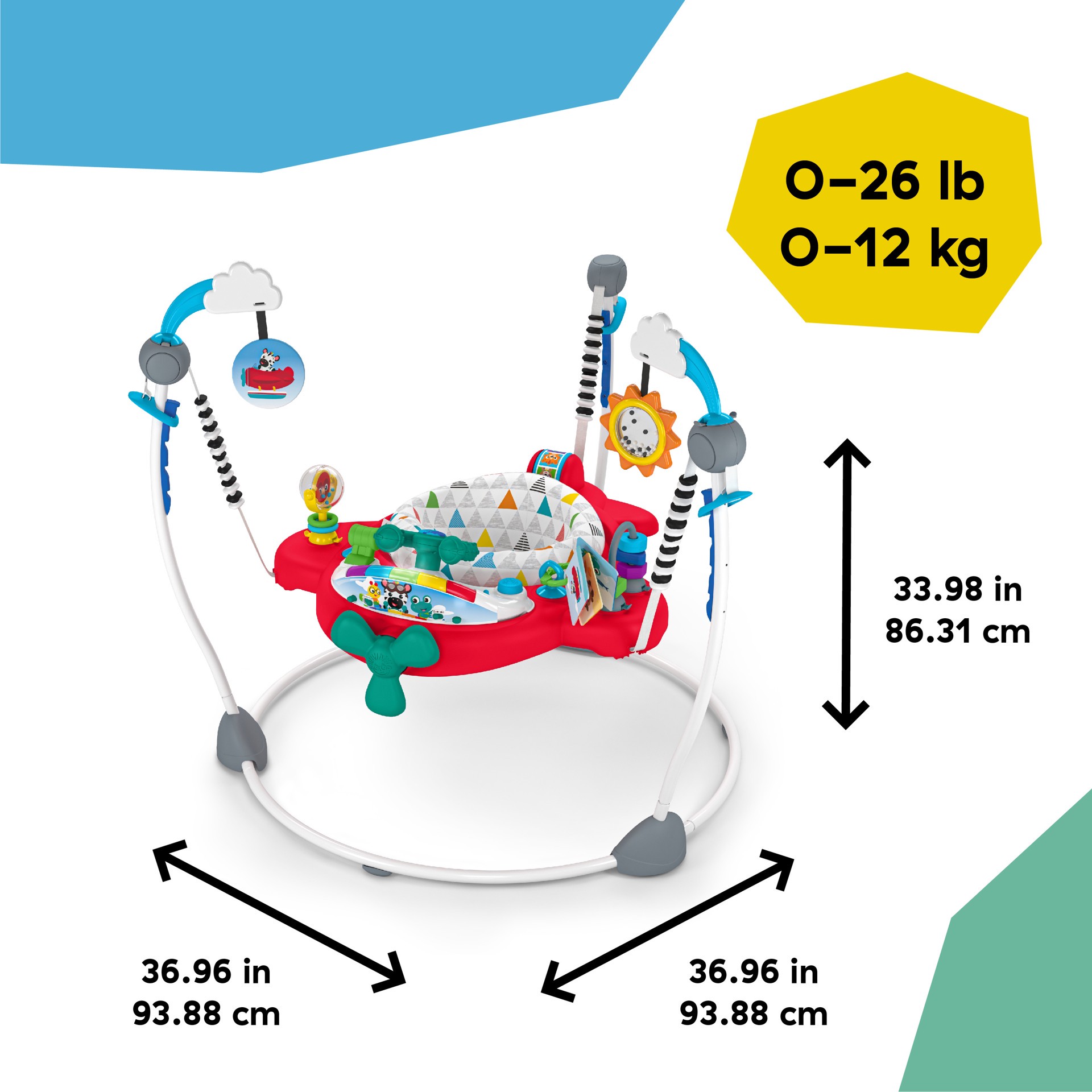 slide 4 of 9, Baby Einstein Ocean Explorers Airplane Adventure 2-in-1 Activity Jumper, Ages 6+ months, 1 ct