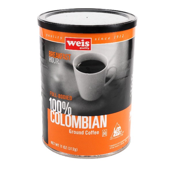 slide 1 of 6, Weis Quality 100% Colombian Ground Coffee - 11 oz, 11 oz