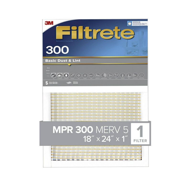 slide 2 of 15, Filtrete 18x24x1 Basic Dust and Lint Air Filter 300 MPR, 1 ct