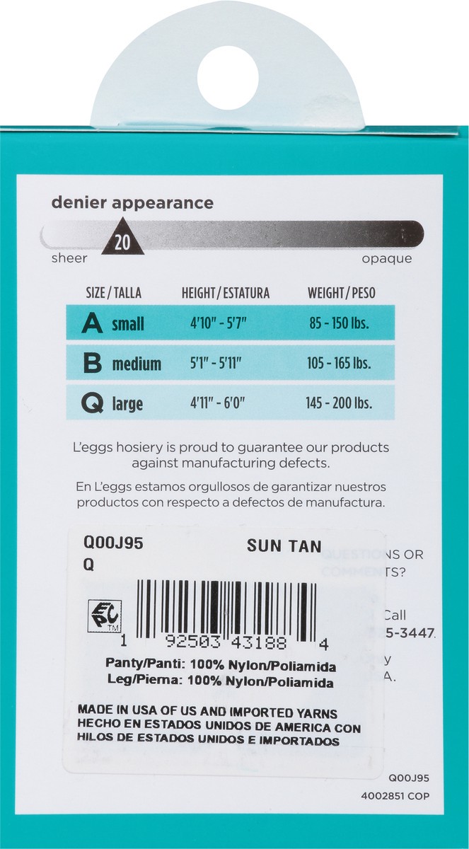 slide 7 of 9, L'eggs Everyday Suntan Regular Pantyhose Q Extra Value 4 ea, 4 ct