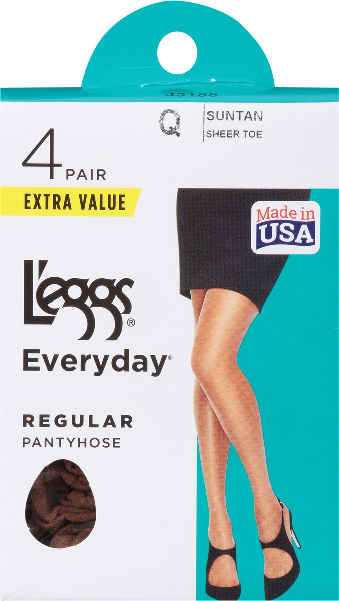 slide 3 of 9, L'eggs Everyday Suntan Regular Pantyhose Q Extra Value 4 ea, 4 ct