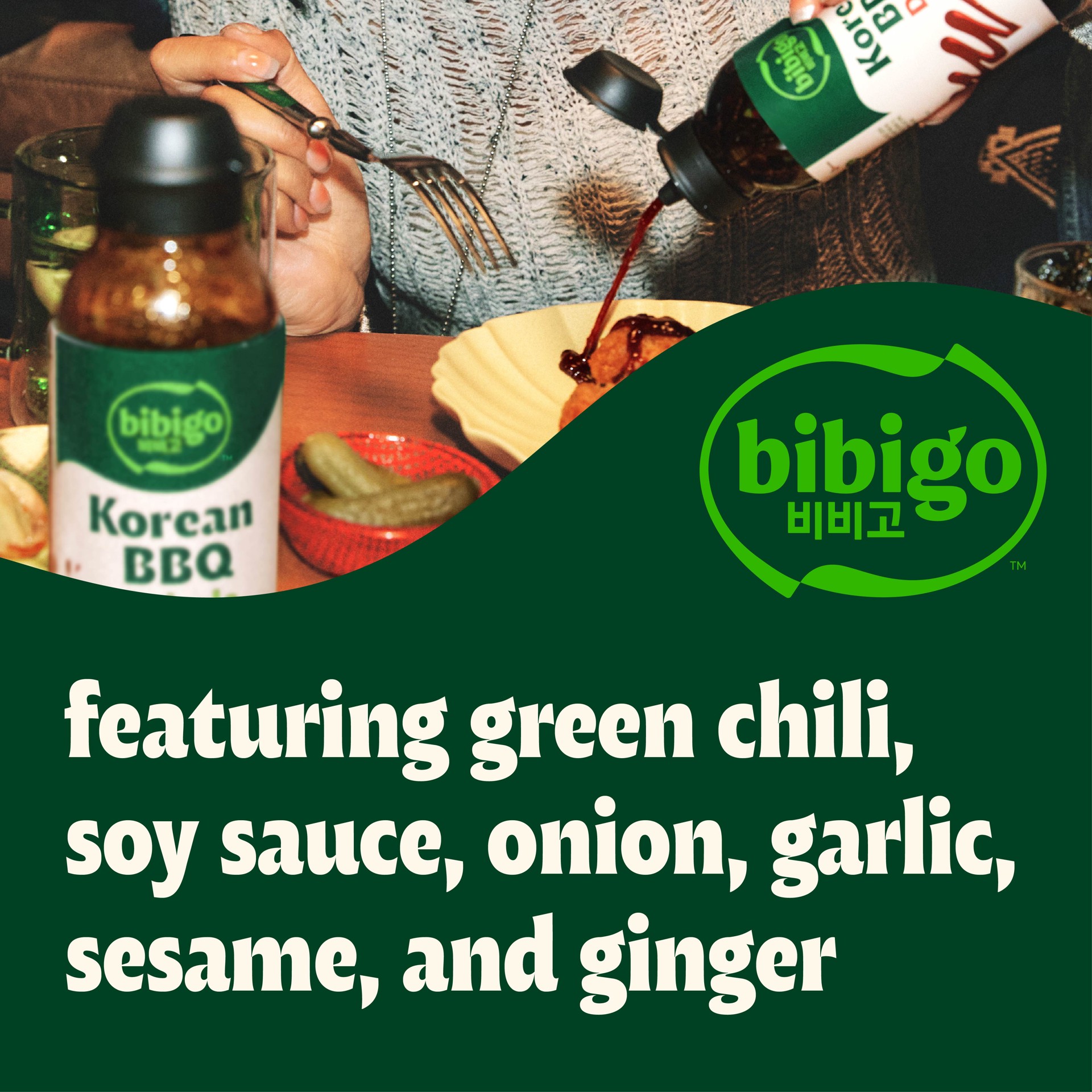 slide 4 of 9, Bibigo Spicy Korean BBQ Drizzle Hot Sauce, 12.16 oz
