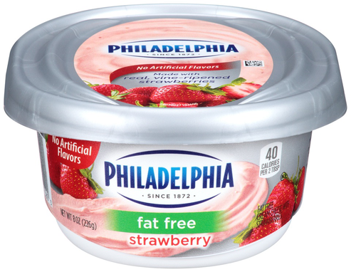 slide 1 of 1, Kraft Philadelphia Soft Strawberry Cream Cheese, 8 oz