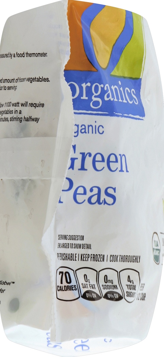 slide 5 of 7, O Organics Organic Peas Green, 16 oz