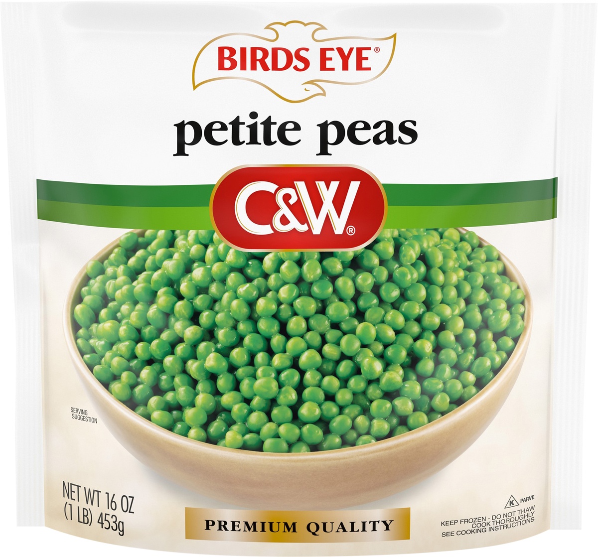 slide 6 of 8, Birds Eye C&W Premium Quality Petite Peas, Frozen, 16 oz., 