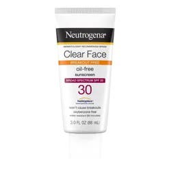 Neutrogena Clear Face Liquid Sunscreen Lotion - SPF 30 - 3 fl oz: Noncomedogenic, Oil-Free, Paraben-Free, Fragrance-Free