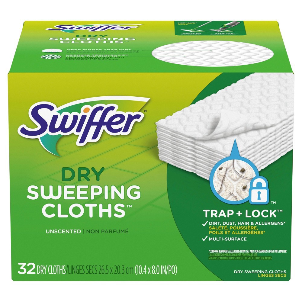 slide 5 of 8, Swiffer Dry Unscented Sweeping Cloths 32.0 ea, 32 ct