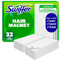 Swiffer Sweep + Mop, Dry Pads Refill, Floor Cleaner, Cleaning Cloths - Unscented - 32ct