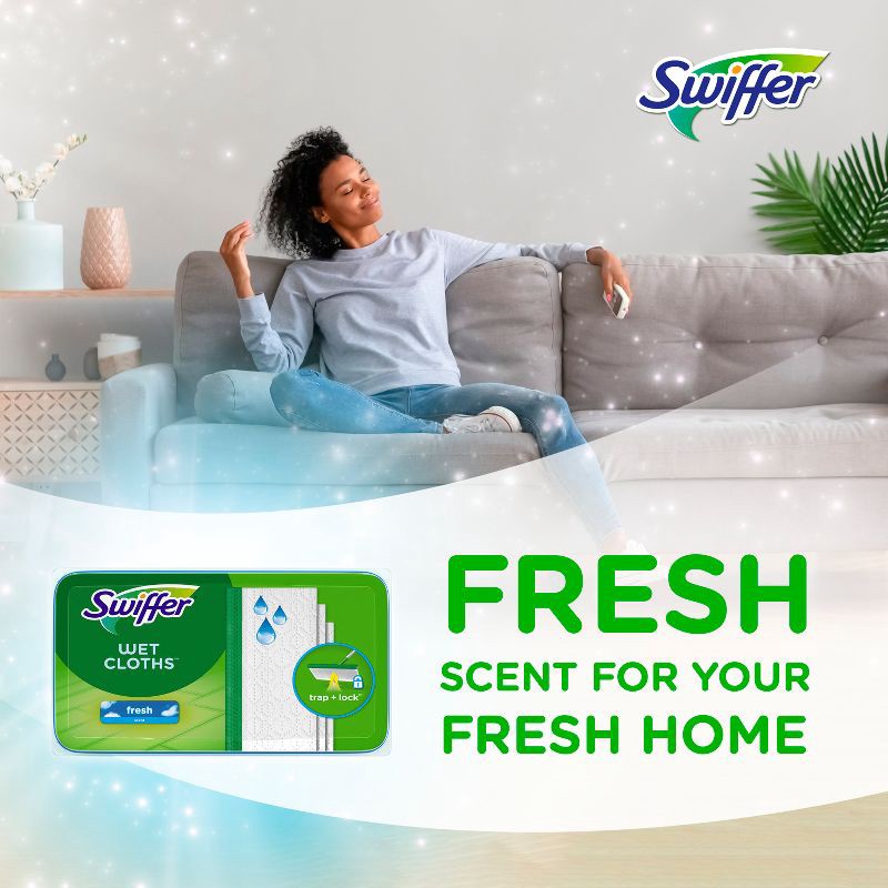 slide 4 of 12, Swiffer Sweeper Wet Mopping Cloths Refills - Fresh Scent - 24ct, 24 ct