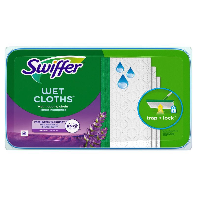 slide 2 of 13, Swiffer Sweeper Wet Mopping Cloths with Febreze Freshness - Lavender Vanilla & Comfort - 24ct, 24 ct