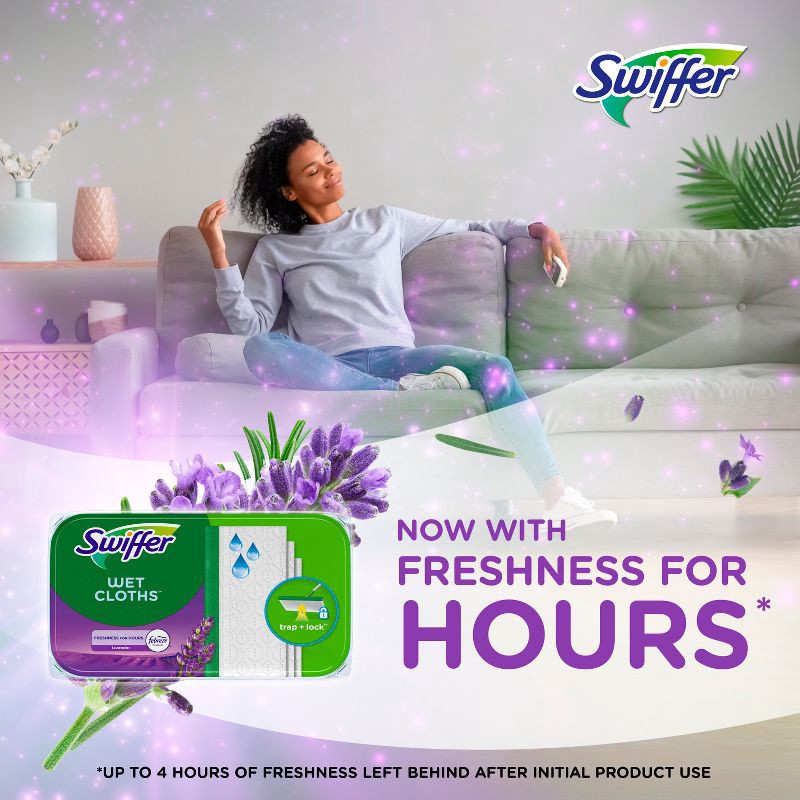 slide 4 of 13, Swiffer Sweeper Wet Mopping Cloths with Febreze Freshness - Lavender Vanilla & Comfort - 24ct, 24 ct